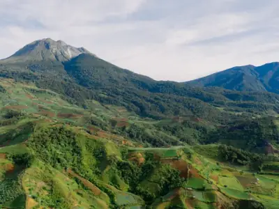 Aerial view showcasing the lush landscapes of Mt. Apo in the Davao Region, Philippines.