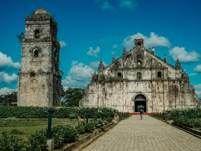 Stunning view of the historic Paoay Church, a UNESCO World Heritage Site in the Philippines.