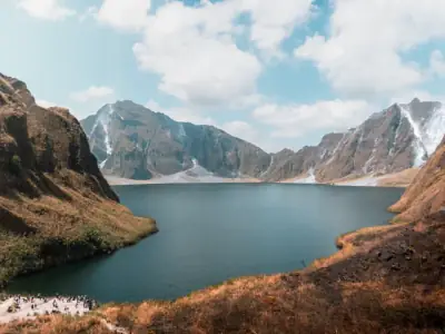 A breathtaking view of Mount Pinatubo's crater lake in Central Luzon, Philippines.
